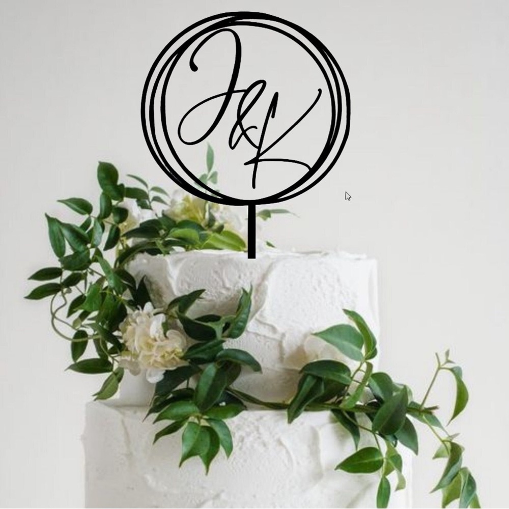 NWT Lyzoocozy | J + M Black Wedding Cake Topper